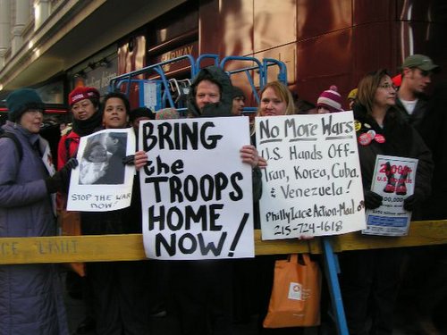 protest at Bush speech