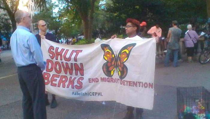 rally at at Rittenhouse Square